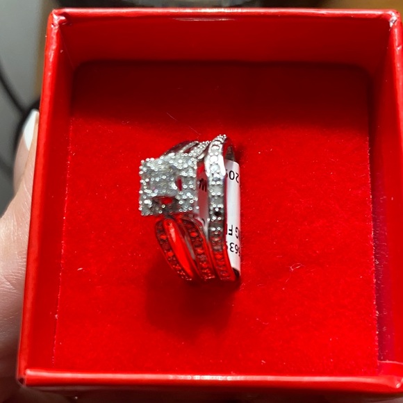 Solid 10k Gold Genuine Diamond Ring Set